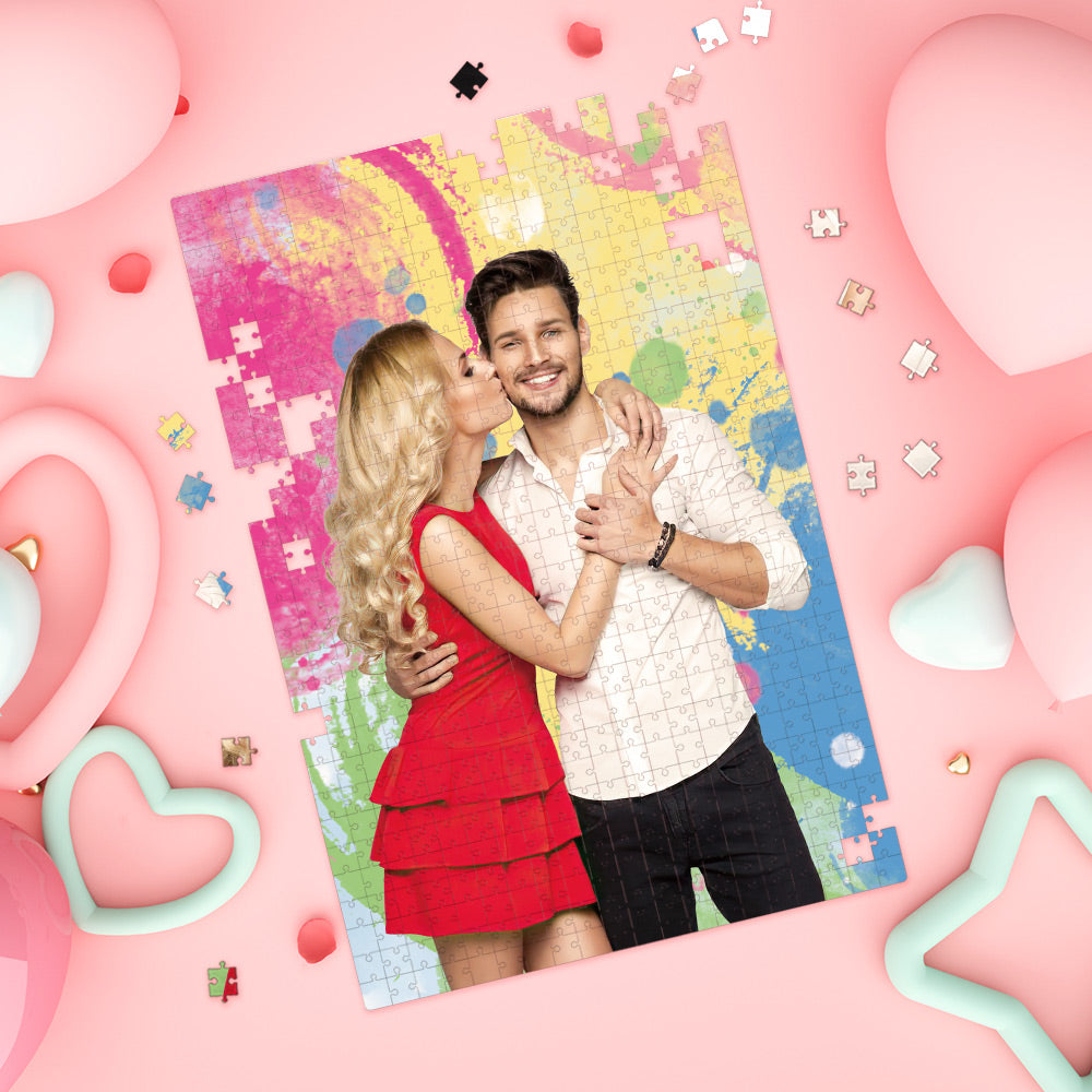 Custom Photo Puzzle Colorful Valentines Puzzle Gift