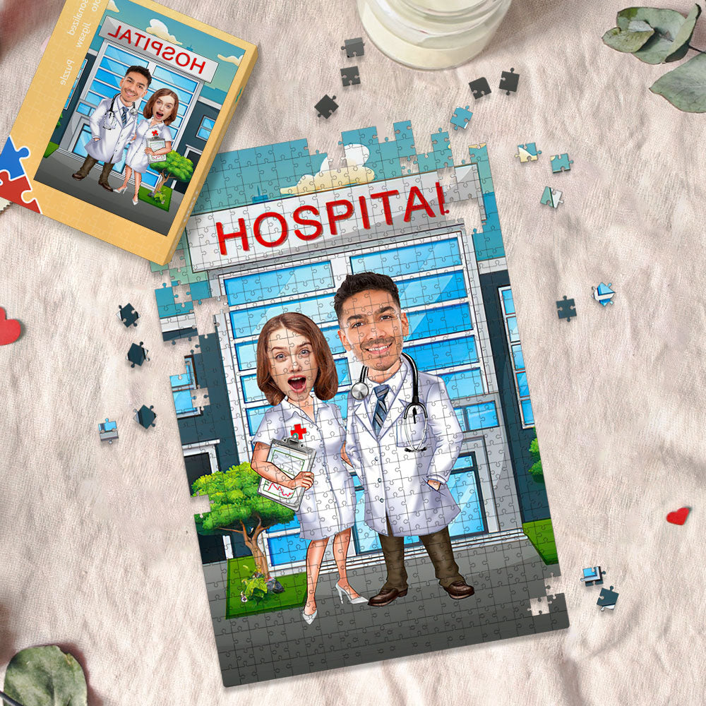 Personalized Minime Doctor Puzzle Valentines Custom Face Puzzle Lovers Gifts