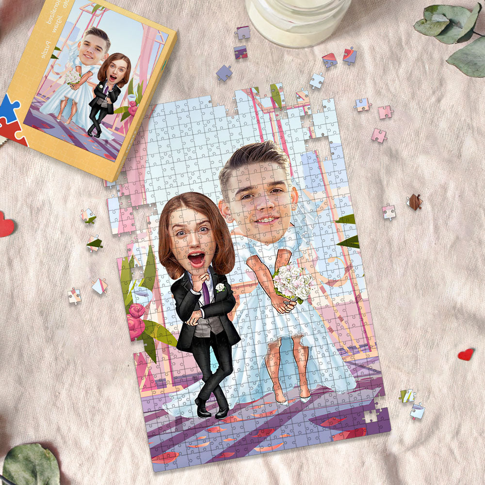 Personalized Minime Puzzle Custom Face Puzzle Peculiar Wedding Style