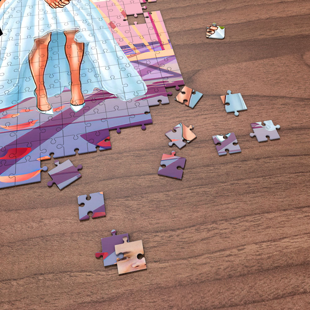 Personalized Minime Puzzle Custom Face Puzzle Peculiar Wedding Style