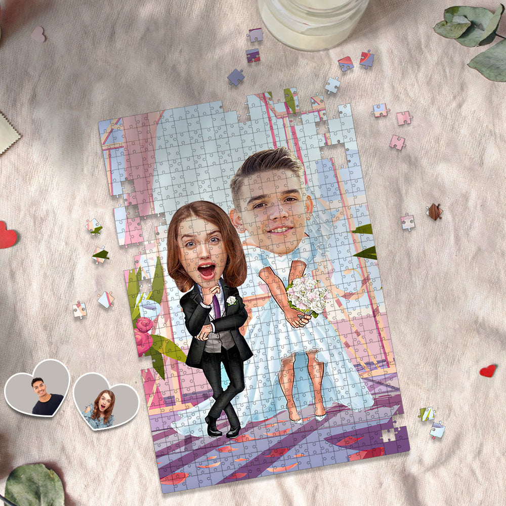 Personalized Minime Puzzle Custom Face Puzzle Peculiar Wedding Style