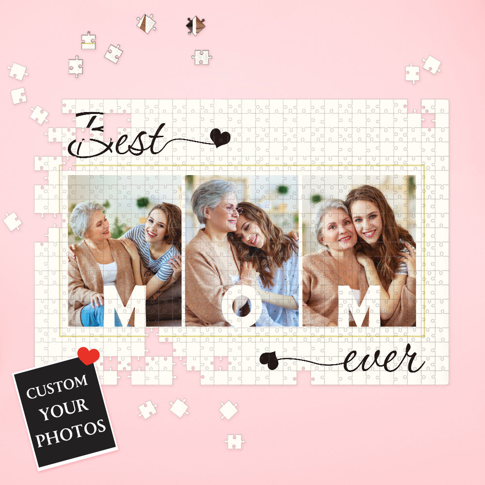 Custom Mothers Gift Personalized Photo Puzzle Gift for Best Mom
