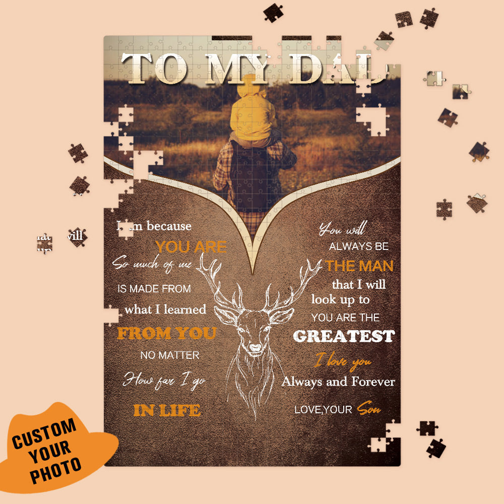 Father's Day Gift Custom Jigsaw Puzzle Photo Puzzle with Personalized Gift Box Perfect Gift for Dad