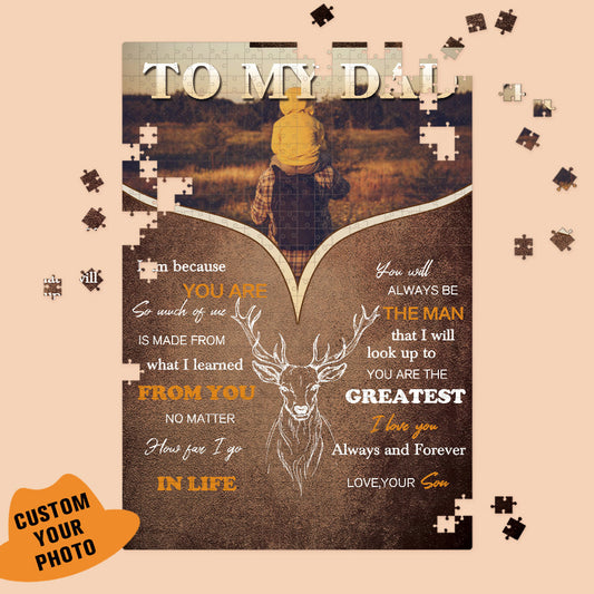 Father's Day Gift Custom Jigsaw Puzzle Photo Puzzle with Personalized Gift Box Perfect Gift for Dad