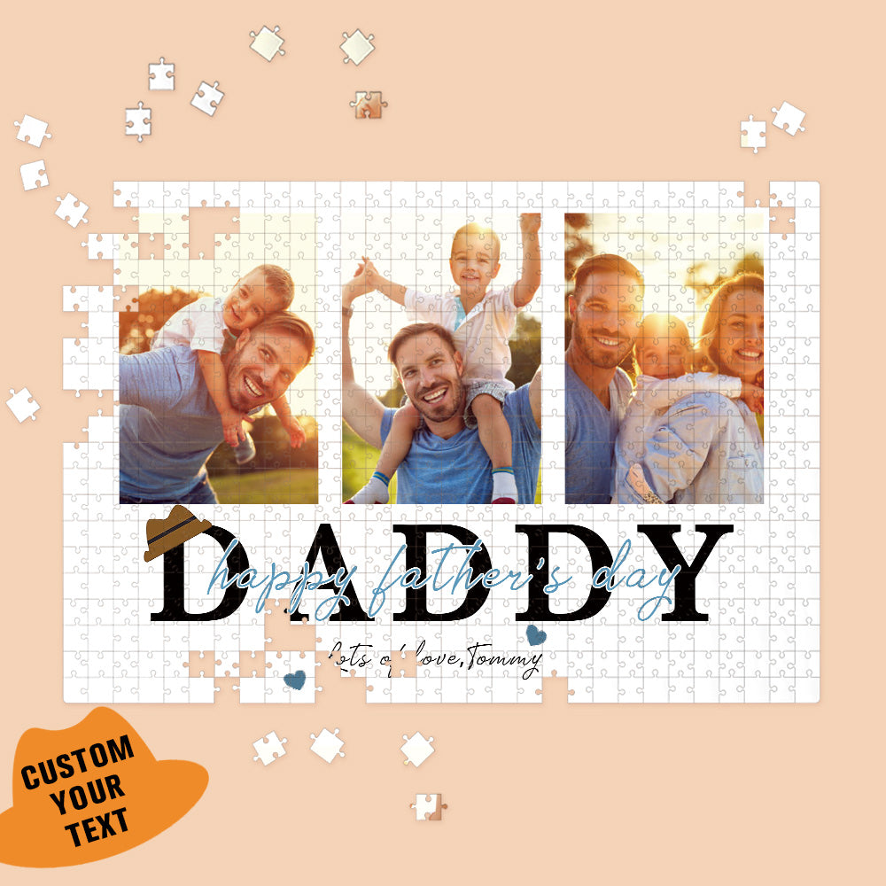Father's Day Custom Photo Puzzle with Text Custom Jigsaw Puzzle Unique Gift for Dad