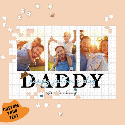 Father's Day Custom Photo Puzzle with Text Custom Jigsaw Puzzle Unique Gift for Dad