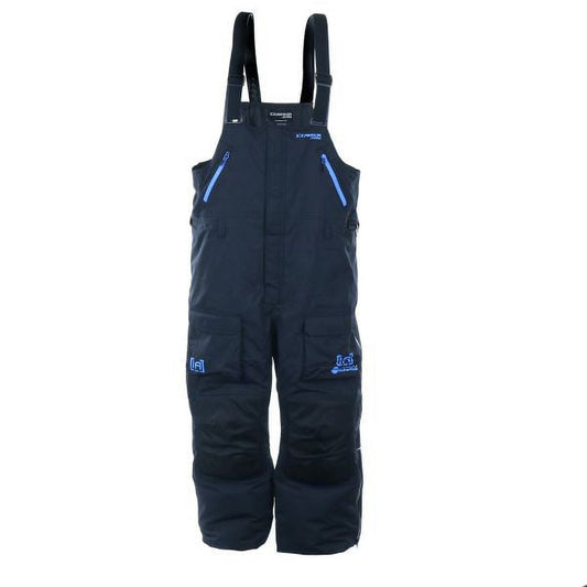 Clam Ice Armor Rise Float Bib Black/Blue Zips - Lg