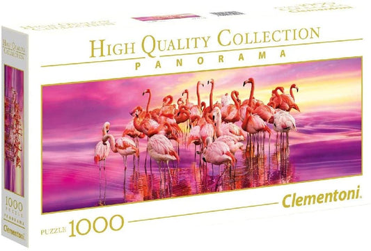 Clementoni High Quality Collection Panorama Pink Flamingos 1000 Piece Jigsaw Puzzle