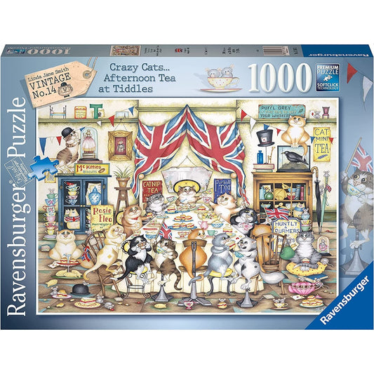 Crazy Cats, Afternoon Tea at Tiddles 1000 Piece Jigsaw