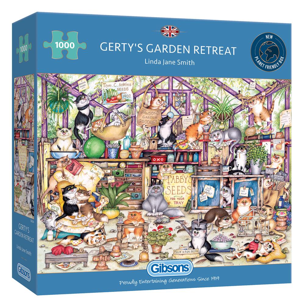 Gerty's Garden Retreat Crazy Cats 1000 Piece Jigsaw