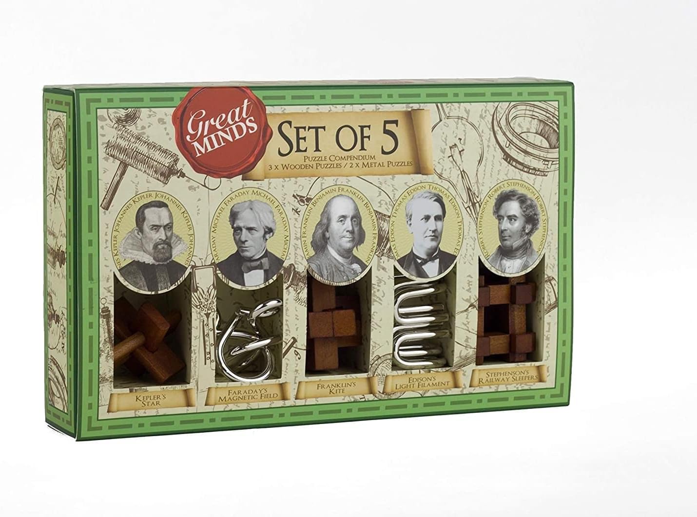 Professor Puzzle Great Minds Brain Teaser 5 Piece Set