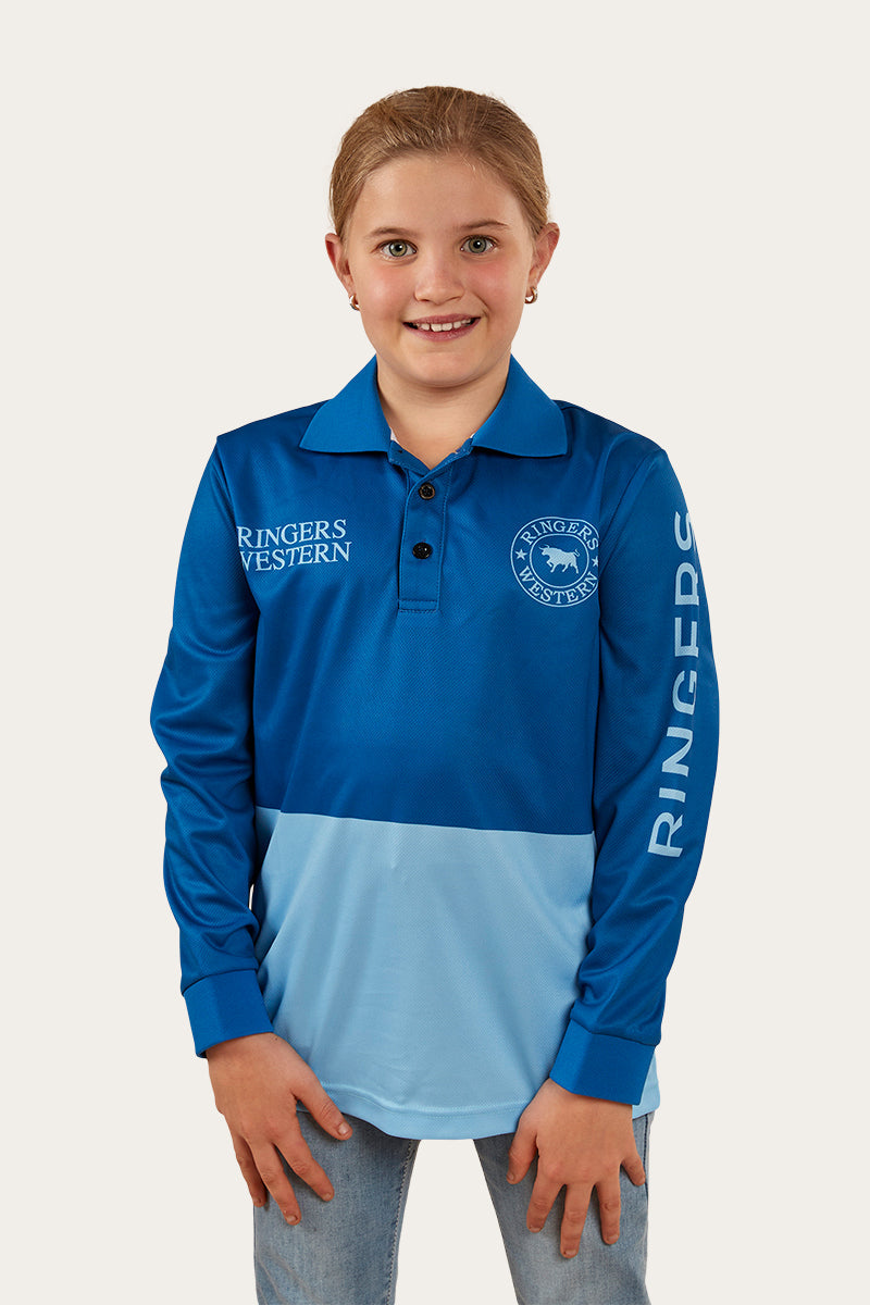 Halls Creek Kids Fishing Jersey - Snorkel Blue