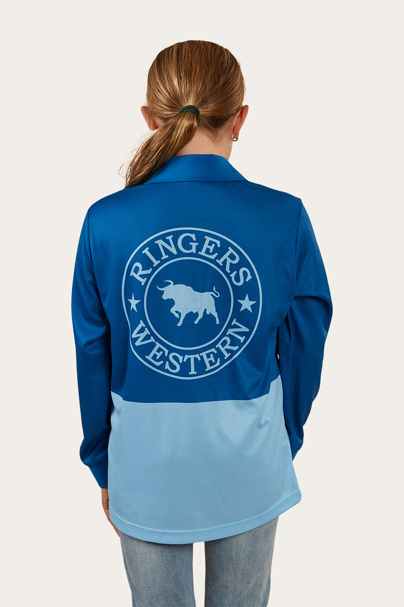 Halls Creek Kids Fishing Jersey - Snorkel Blue