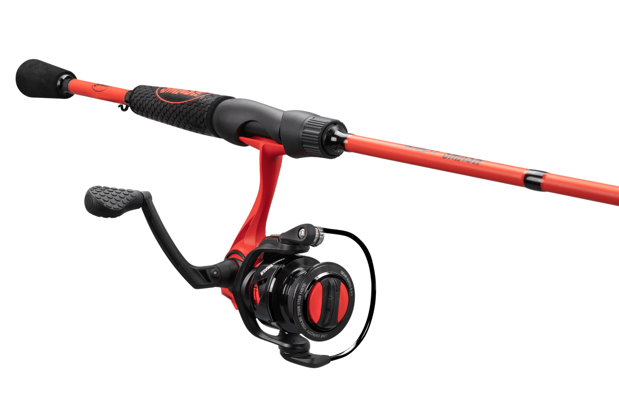 Lew's Mach Smash Spinning Reel and Fishing Rod Combo, 7-Foot 2-Inch 2-Piece Rod, Size 30 Reel, Black/Red