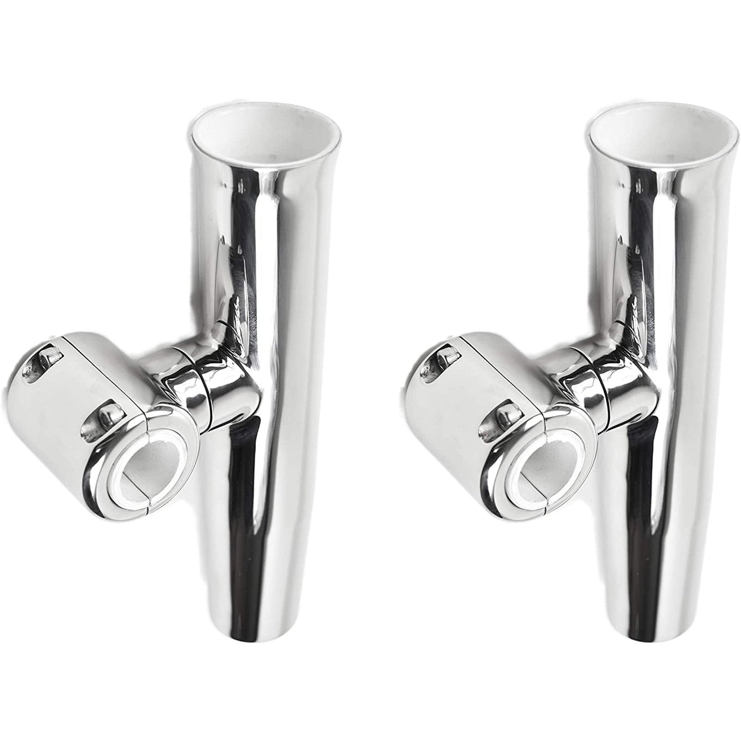 Marine City Heavy-Duty Strong Clamp-on Adjustable Fishing Rod Holder for 1 inches and 1-1/4 inches Rails2 Pcs