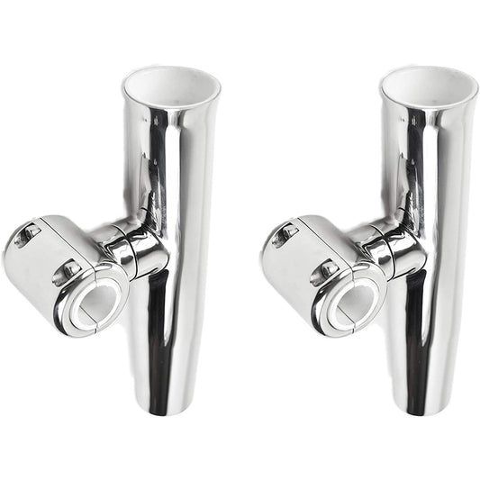 Marine City Heavy-Duty Strong Clamp-on Adjustable Fishing Rod Holder for 1 inches and 1-1/4 inches Rails2 Pcs