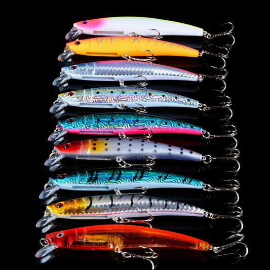 52PCs Mixed Fishing Lures Minnow Crank baits Wobblers Set