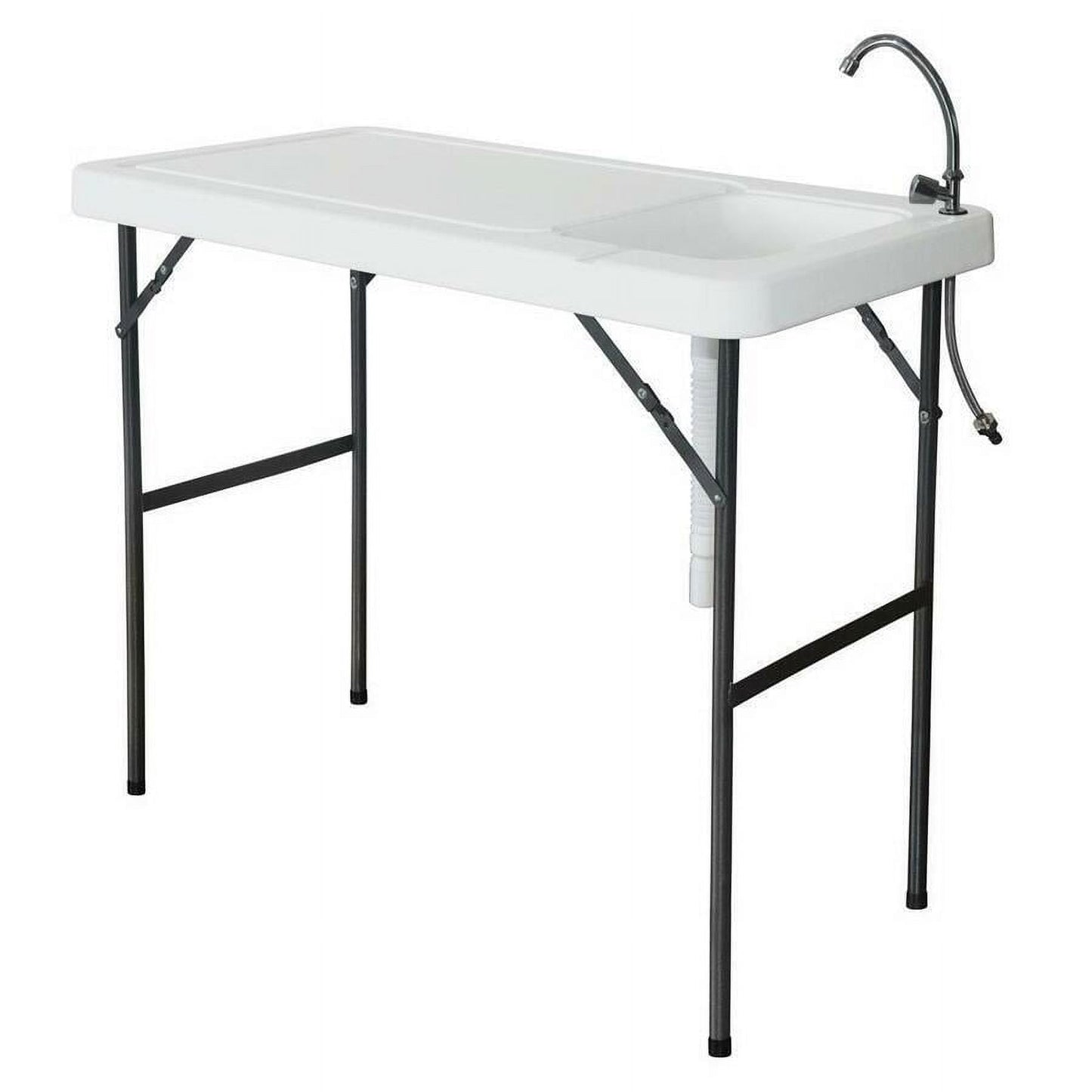 Outdoor Fish Cutting Table with Sink Faucet