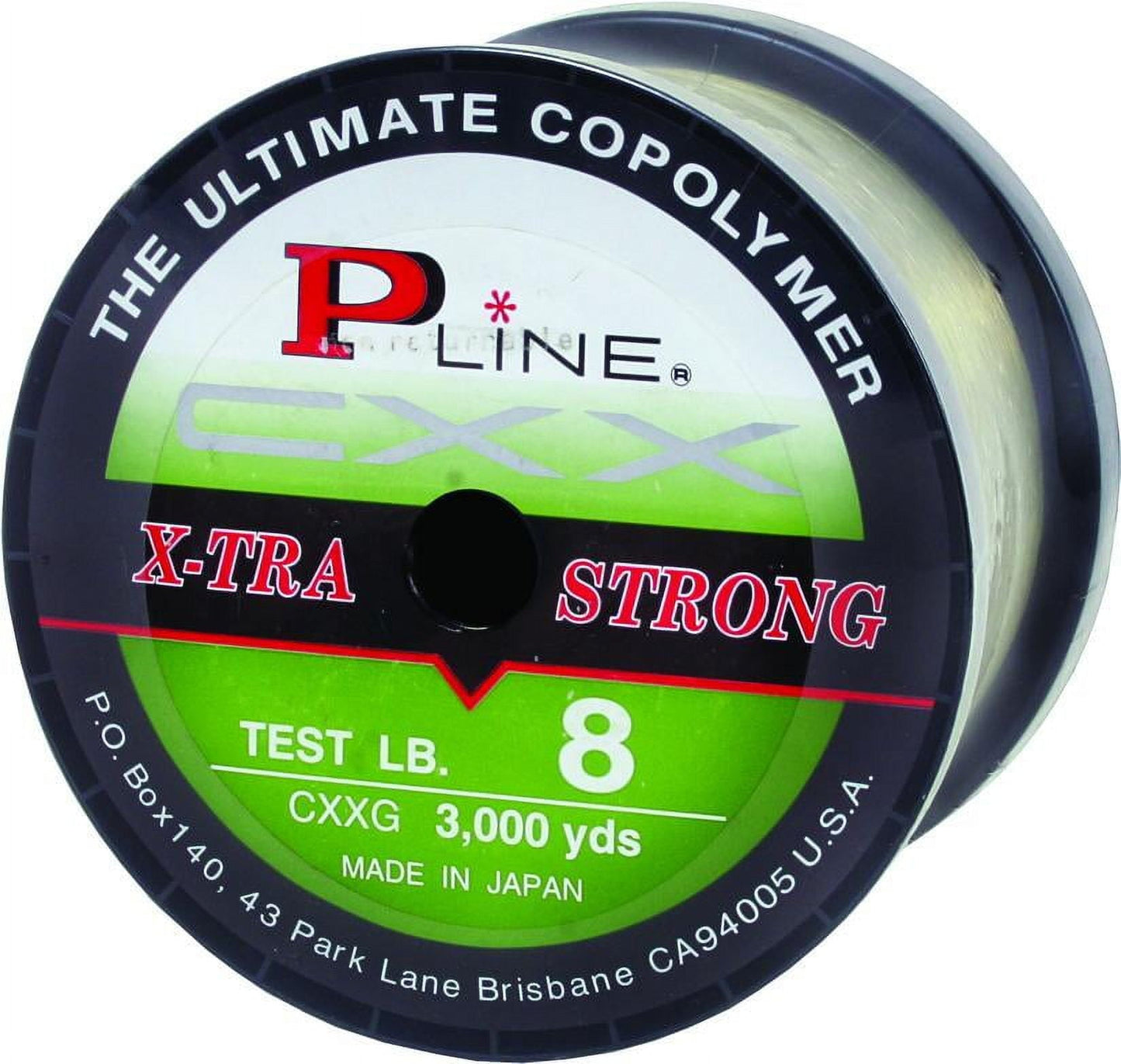 P-Line CXXG-8 CXX X-Tra Strong Mono Service Spool 3000Yds Moss Green