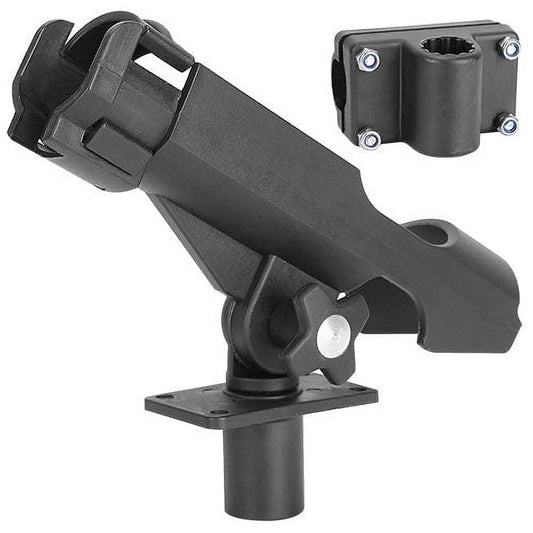 [Pack of 3] Boat Fishing Pole Rod Holder 360 Rotatable Kayak Side Rail Mount Adjustable Folding Rod Holder w/ Large Clamp