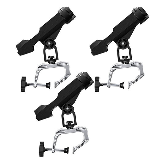 Qtmnekly 3 Pcs Fishing Boat Rods Holder 360 Degree Adjustable Folding Fishing Pole Holders Stand for Kayak Canoe Dock
