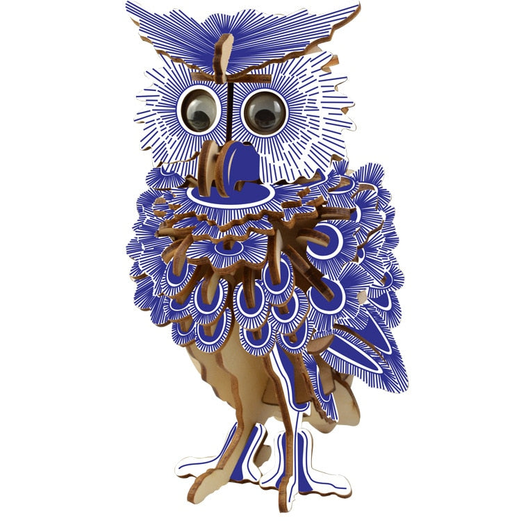 JIMITU 3D Wooden Owl Puzzle