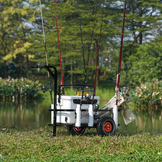 SKYSHALO Beach Fishing Cart Fishing Trolley 200 lbs with Balloon Tires for Sand