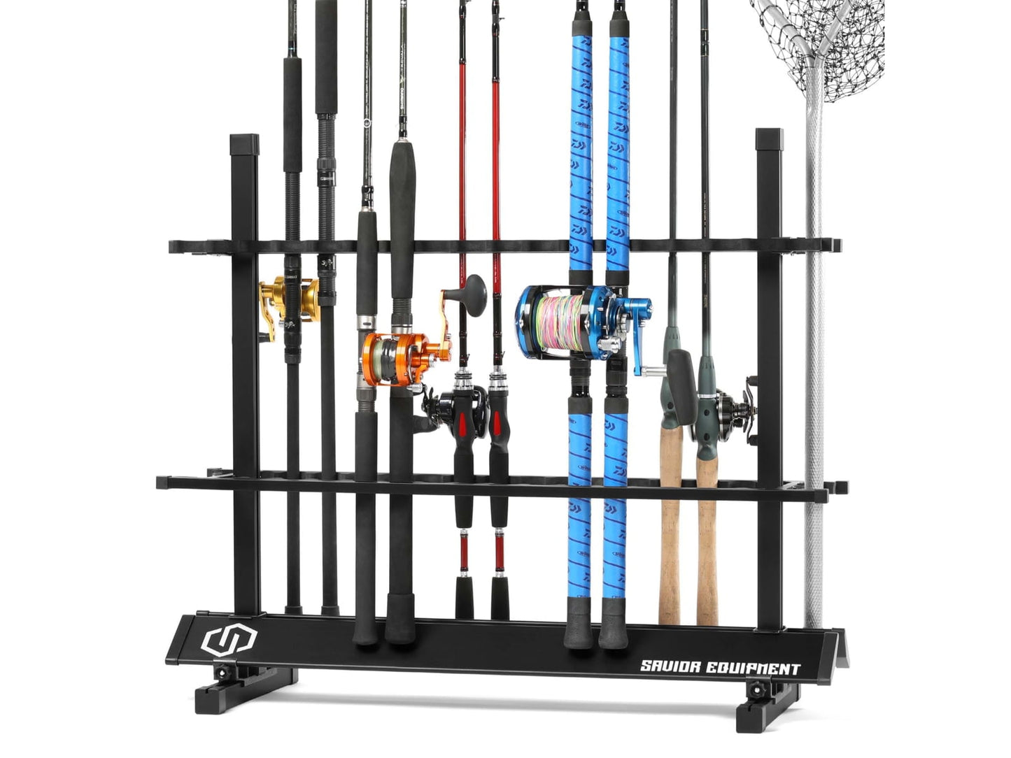 Savior Equipment Aluminum Fishing Rod Rack, 36 Slot, Carbon Black, 35in x 30.25i