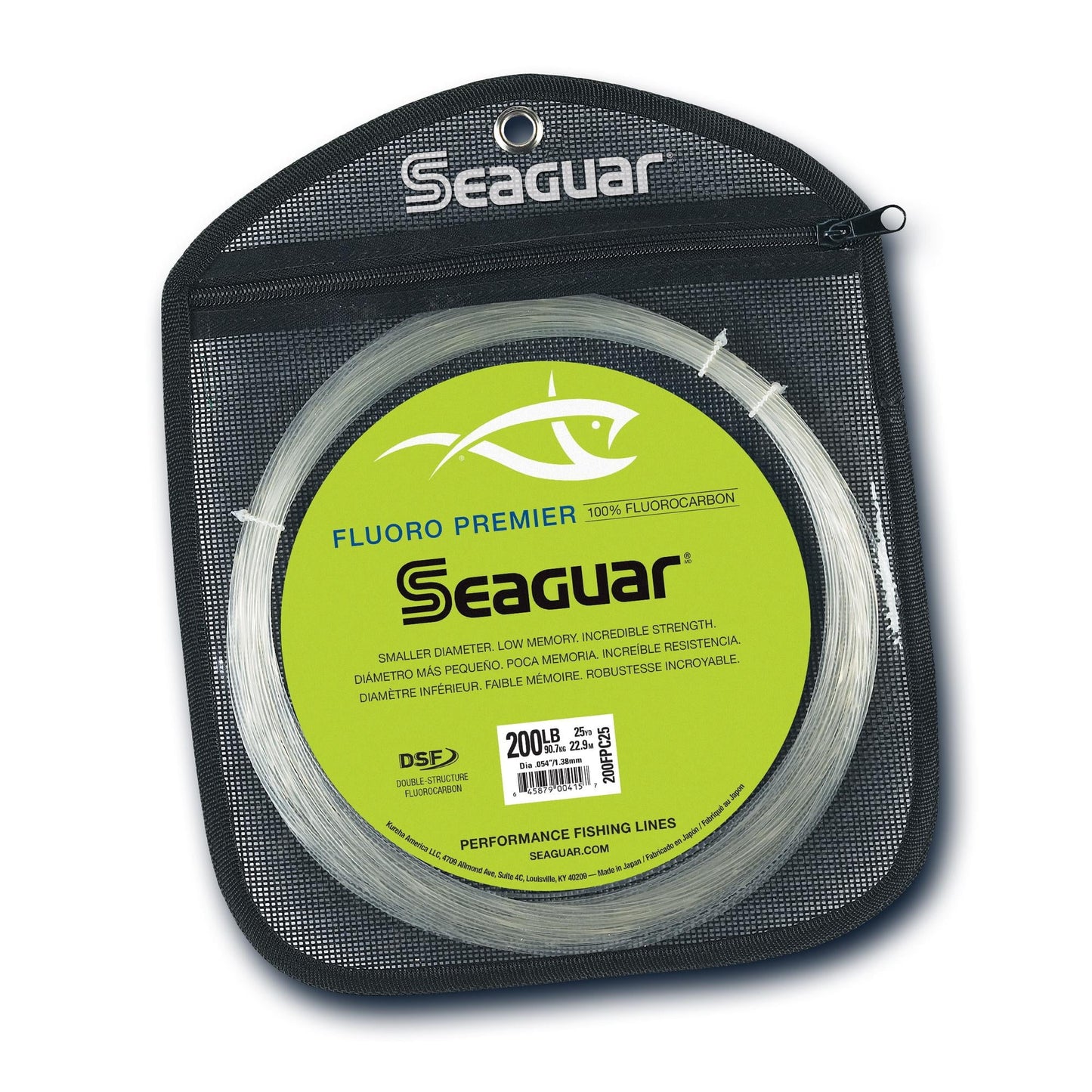 Seaguar Fluoro Premier 100% Fluorocarbon Fishing Line(DSF), 200lbs, 25yds Break Strength/Length - 200FPC25