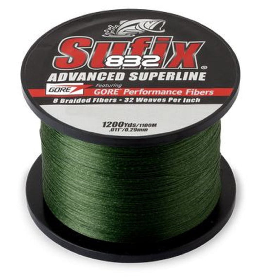 Sufix 832 Advanced Superline Braided Fishing Line 1200 yd 40lb Green