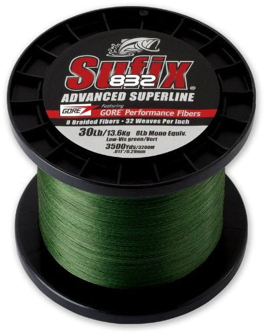 Sufix 832 Braid Line-3500 Yards (Green, 65-Pound)