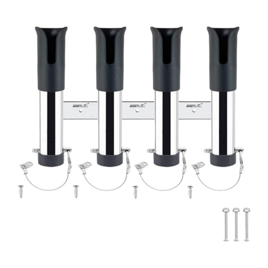 SunniMix Fishing Rod Holder Heavy Duty 4 Tubes Organizer Links for Truck Garage Canoe black