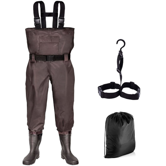Sunocity Chest Fishing Waders - 5.96 - Fish confidently with waterproof boots and non-slip soles!