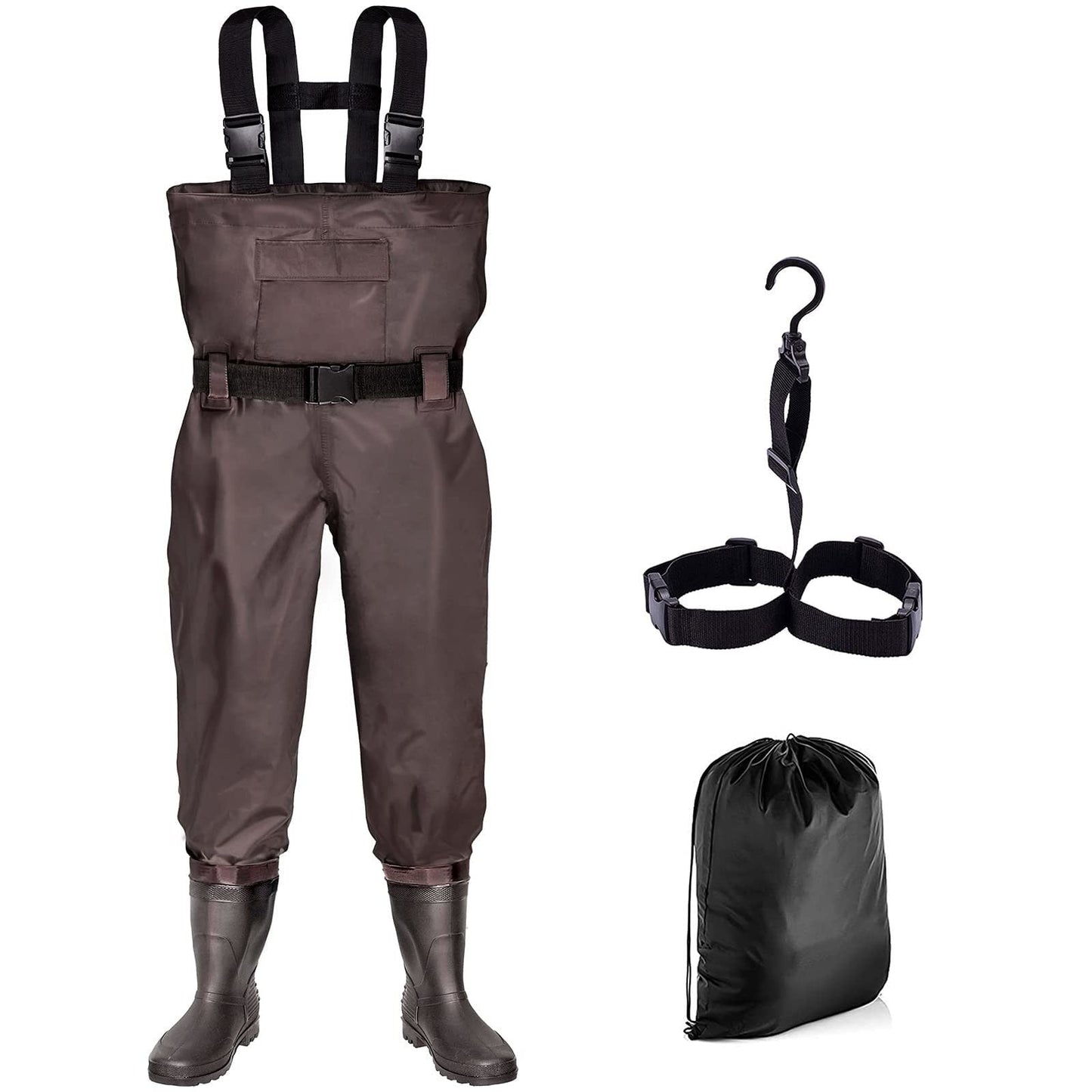 Sunocity Fishing Waders with PVC Boots - 5.96 - Stay dry and comfortable for all your outdoor activities!