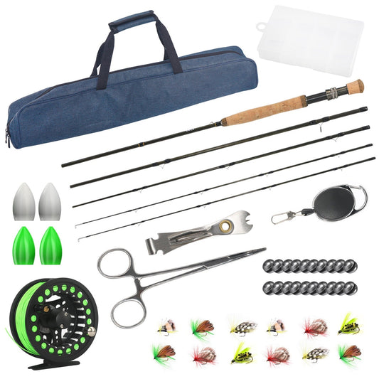 Ultimate Fly Fishing Gear Set MENGQI Carbon Fly Fishing Rod and Reel Combo with 42 Pieces Kit
