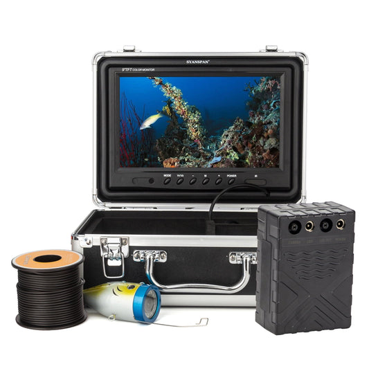 Yabuy Underwater Fishing Camera Fish Finder with 12LEDs 7Inch/9Inch LCD Display 15M/30M/50M Cable IP68 Waterproof for Sea Lake Boat Ice Fishing