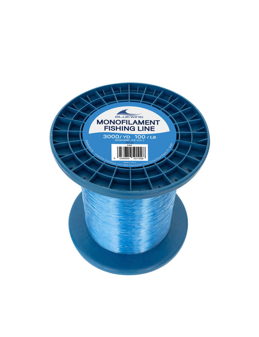 BLUEWING Monofilament Fishing Line 3000YD Invisible Thin Diameter Fishing String Mono Fishing Line, Dia.0.9mm*3000YD*100LB, Blue