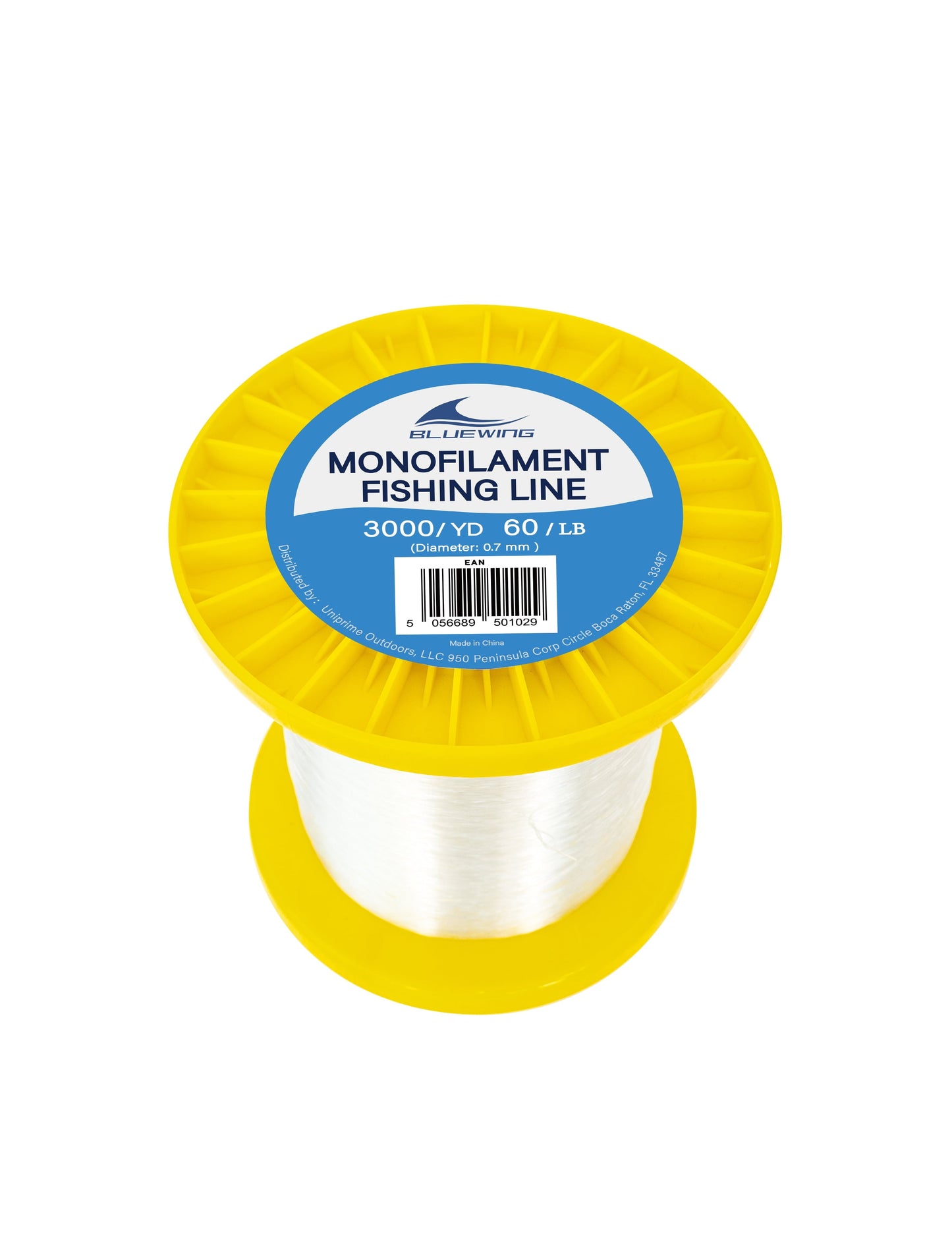 BLUEWING Monofilament Fishing Line 3000YD Clear Invisible Thin Diameter Fishing String Mono Fishing Line, Dia.0.7mm*3000YD*60LB