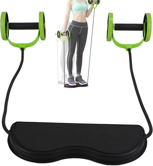 Brrnoo Ab Muscle Training Roller Wheels Pull Ropes Fitness Workout Equipment, Ab Roller Wheel Exercise Equipment Easy to Use Ab Roller Body Shaping for Home Gym