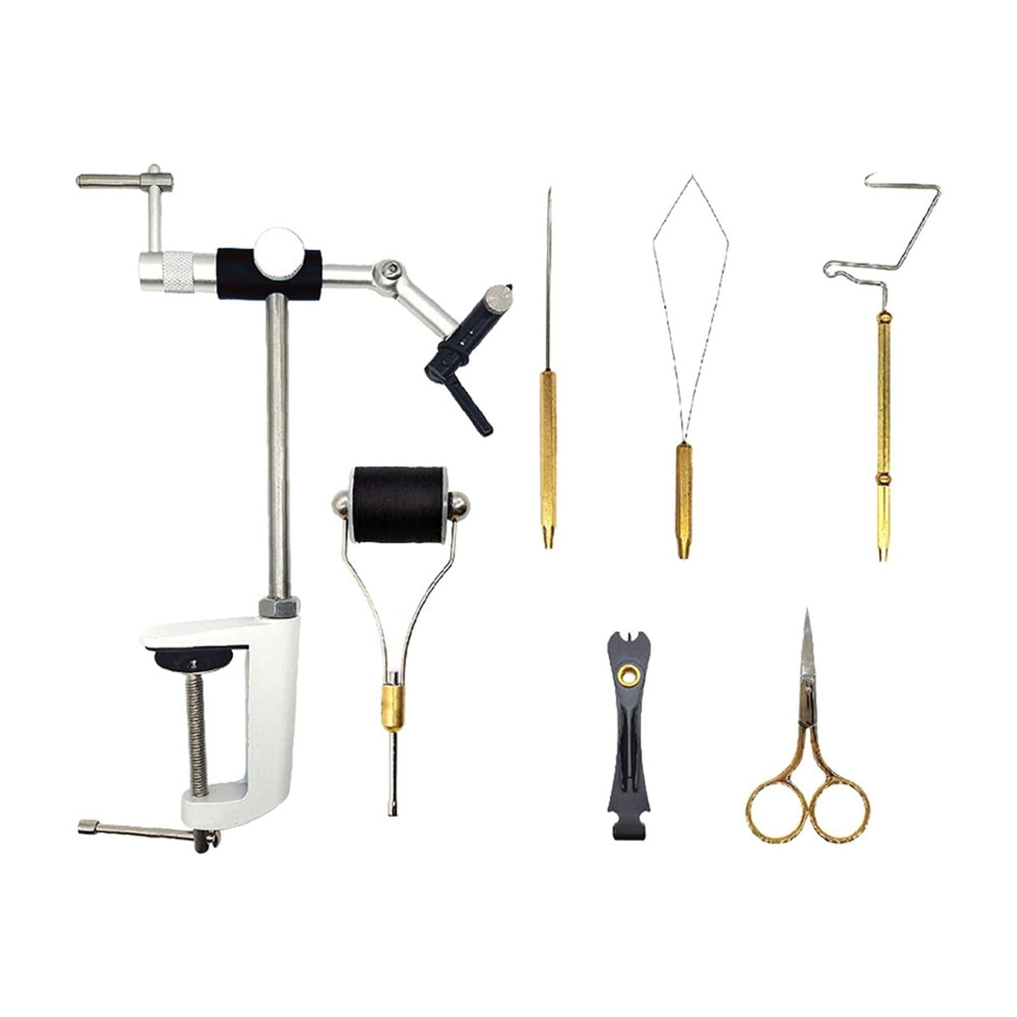 Rotary Fly Tying Tool Table Tool Set Fly Tying Clamp Vise for Teasers Fly Fishing Aluminum Alloy 360 degree Rotation Heavy Duty Fly Tying Vise