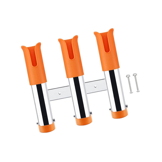 3 Line Fishing Rod Holder Pole Rest Fishing Pole Rack for Marine Canoe Truck Orange