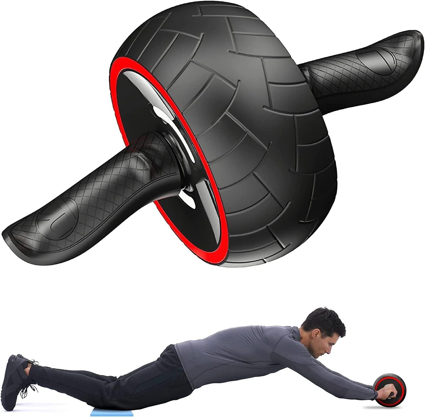 EMEKIAN Ab Roller Wheel, Ultra-Wide Ab Wheel Roller Exercise Equipment for Abdominal & Core Strength Training with Knee Pad, Abs Workout Equipment for Home Gym Fitness, No Noise Ab Machine Fitness for Men & Women