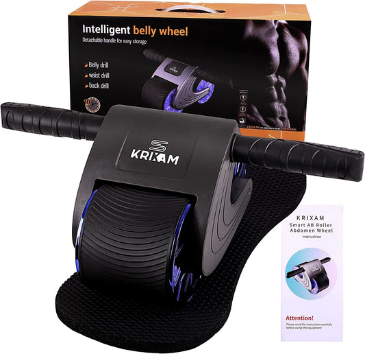 KRIXAM AB Roller Wheel for Core Workout, Automatic Rebound Exercise Wheels for ABS with Count Display